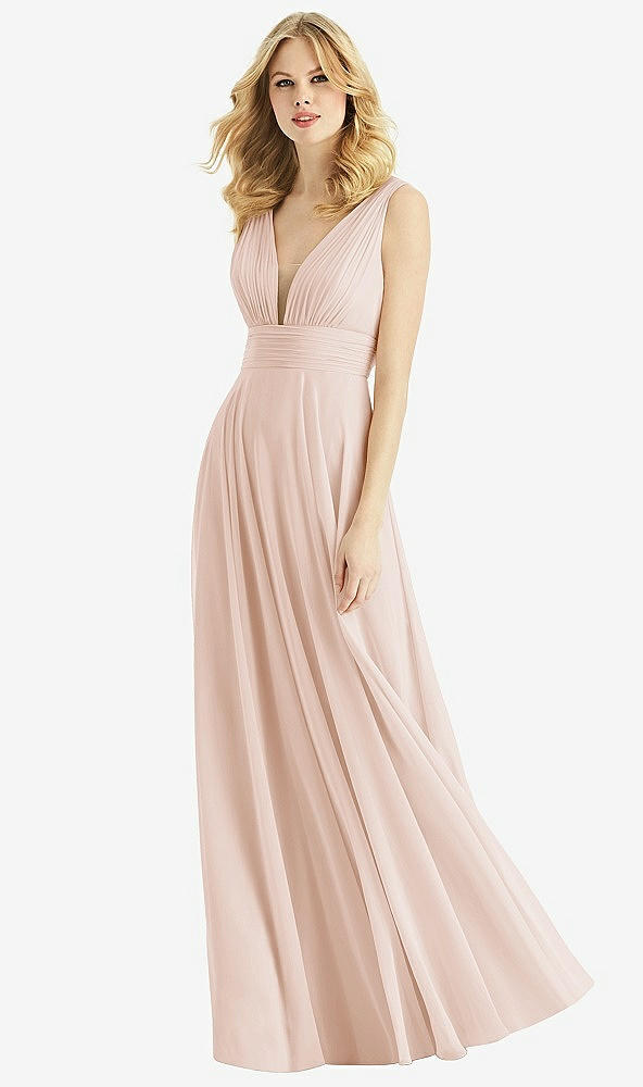 Front View - Cameo & Light Nude Bella Bridesmaids Dress BB109