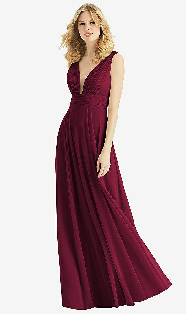 Front View - Cabernet & Light Nude Bella Bridesmaids Dress BB109