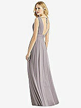 Rear View Thumbnail - Cashmere Gray & Light Nude Bella Bridesmaids Dress BB109