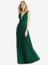 Front View Thumbnail - Hunter Green & Light Nude Bella Bridesmaids Dress BB109