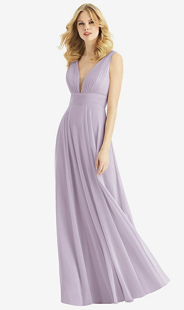 Front View - Lilac Haze & Light Nude Bella Bridesmaids Dress BB109