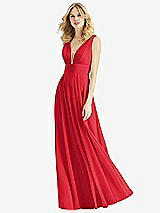 Front View Thumbnail - Parisian Red & Light Nude Bella Bridesmaids Dress BB109