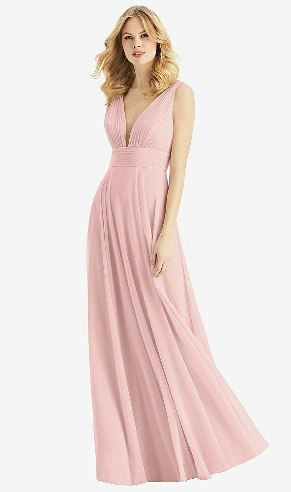 Front View - Rose - PANTONE Rose Quartz & Light Nude Bella Bridesmaids Dress BB109