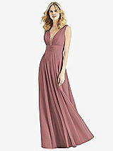 Front View Thumbnail - Rosewood & Light Nude Bella Bridesmaids Dress BB109