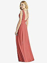 Rear View Thumbnail - Coral Pink & Light Nude Bella Bridesmaids Dress BB109