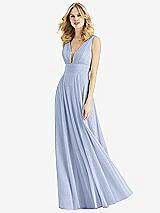 Front View Thumbnail - Sky Blue & Light Nude Bella Bridesmaids Dress BB109