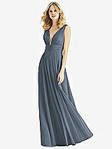 Front View Thumbnail - Silverstone & Light Nude Bella Bridesmaids Dress BB109