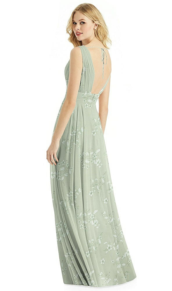 Back View - Vintage Primrose Sage & Light Nude Bella Bridesmaids Dress BB109