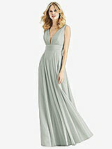 Front View Thumbnail - Willow Green & Light Nude Bella Bridesmaids Dress BB109