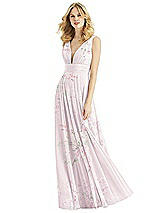 Front View Thumbnail - Watercolor Print & Light Nude Bella Bridesmaids Dress BB109