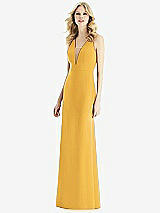 Front View Thumbnail - NYC Yellow & Light Nude Bella Bridesmaids Dress BB111