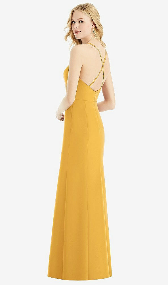 Back View - NYC Yellow & Light Nude Bella Bridesmaids Dress BB111