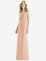 Front View Thumbnail - Pale Peach & Light Nude Bella Bridesmaids Dress BB111