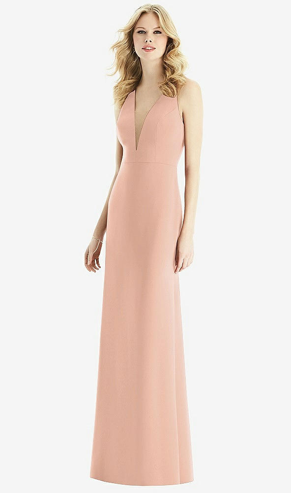 Front View - Pale Peach & Light Nude Bella Bridesmaids Dress BB111