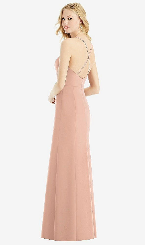 Back View - Pale Peach & Light Nude Bella Bridesmaids Dress BB111