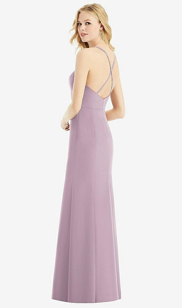 Back View - Suede Rose & Light Nude Bella Bridesmaids Dress BB111