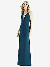 Front View Thumbnail - Atlantic Blue & Light Nude Bella Bridesmaids Dress BB111