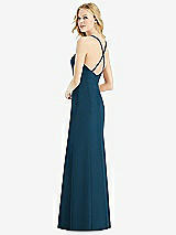 Rear View Thumbnail - Atlantic Blue & Light Nude Bella Bridesmaids Dress BB111