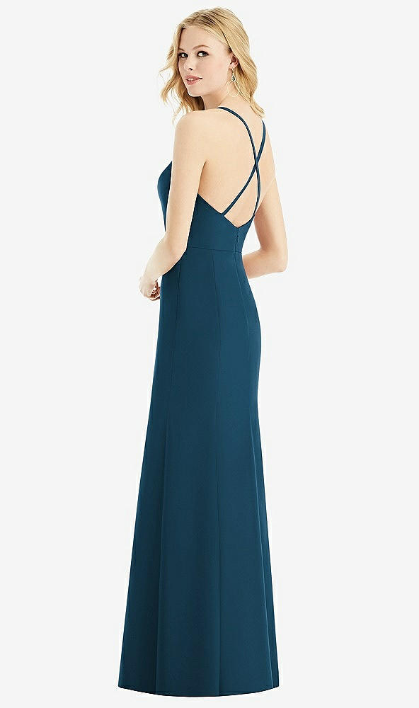 Back View - Atlantic Blue & Light Nude Bella Bridesmaids Dress BB111