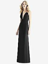 Front View Thumbnail - Black & Light Nude Bella Bridesmaids Dress BB111