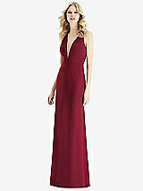 Front View Thumbnail - Burgundy & Light Nude Bella Bridesmaids Dress BB111