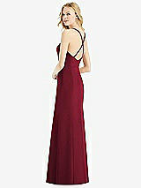 Rear View Thumbnail - Burgundy & Light Nude Bella Bridesmaids Dress BB111