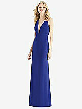 Front View Thumbnail - Cobalt Blue & Light Nude Bella Bridesmaids Dress BB111