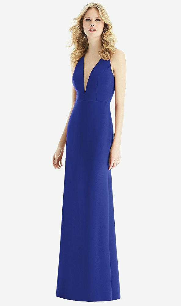 Front View - Cobalt Blue & Light Nude Bella Bridesmaids Dress BB111