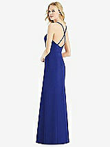 Rear View Thumbnail - Cobalt Blue & Light Nude Bella Bridesmaids Dress BB111