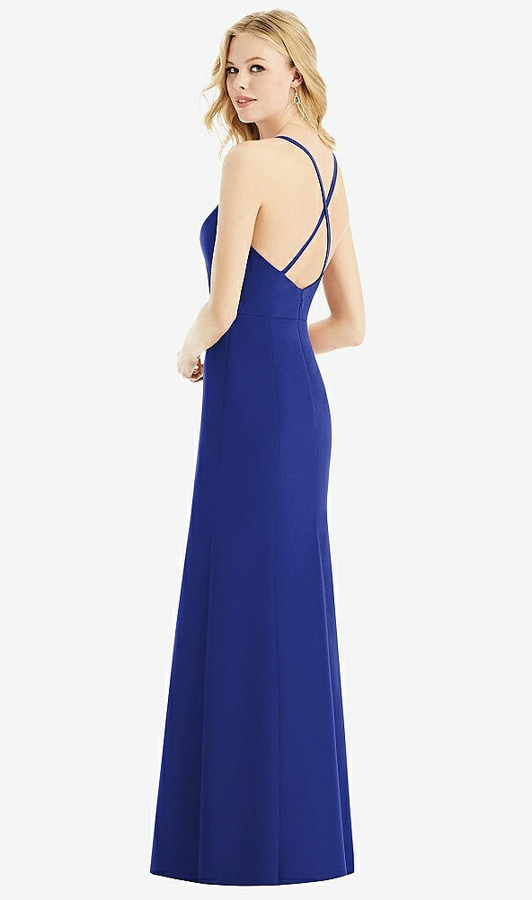 Back View - Cobalt Blue & Light Nude Bella Bridesmaids Dress BB111