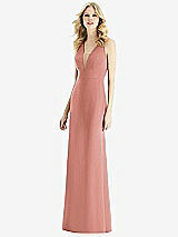 Front View Thumbnail - Desert Rose & Light Nude Bella Bridesmaids Dress BB111