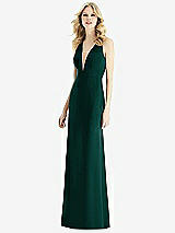 Front View Thumbnail - Evergreen & Light Nude Bella Bridesmaids Dress BB111