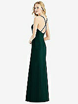 Rear View Thumbnail - Evergreen & Light Nude Bella Bridesmaids Dress BB111