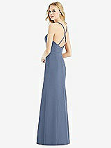 Rear View Thumbnail - Larkspur Blue & Light Nude Bella Bridesmaids Dress BB111