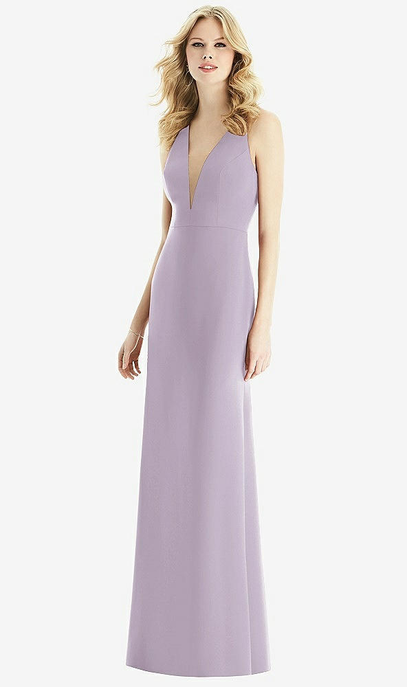 Front View - Lilac Haze & Light Nude Bella Bridesmaids Dress BB111