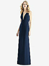 Front View Thumbnail - Midnight Navy & Light Nude Bella Bridesmaids Dress BB111