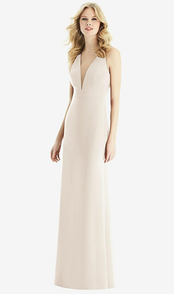 Front View - Oat & Light Nude Bella Bridesmaids Dress BB111