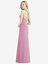 Rear View Thumbnail - Powder Pink & Light Nude Bella Bridesmaids Dress BB111