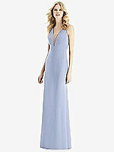 Front View Thumbnail - Sky Blue & Light Nude Bella Bridesmaids Dress BB111