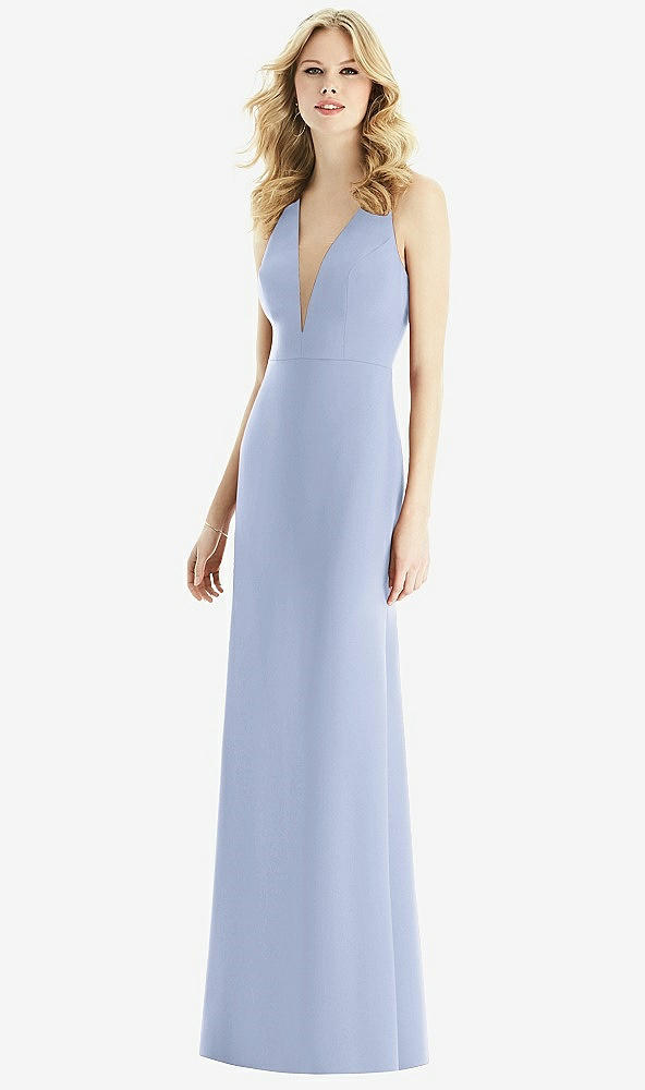 Front View - Sky Blue & Light Nude Bella Bridesmaids Dress BB111