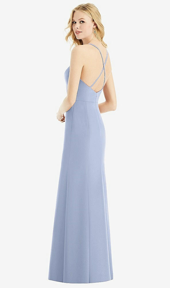 Back View - Sky Blue & Light Nude Bella Bridesmaids Dress BB111