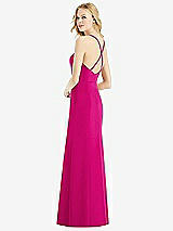 Rear View Thumbnail - Think Pink & Light Nude Bella Bridesmaids Dress BB111