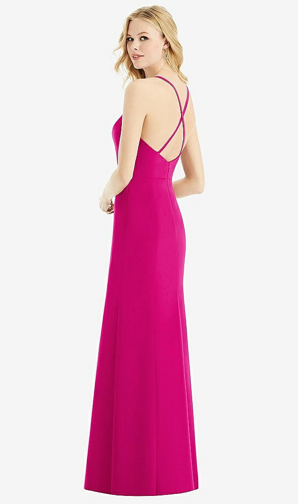 Back View - Think Pink & Light Nude Bella Bridesmaids Dress BB111