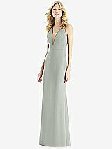 Front View Thumbnail - Willow Green & Light Nude Bella Bridesmaids Dress BB111