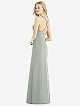 Rear View Thumbnail - Willow Green & Light Nude Bella Bridesmaids Dress BB111