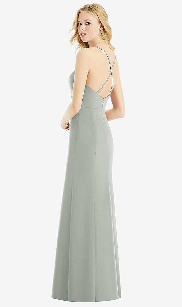 Back View - Willow Green & Light Nude Bella Bridesmaids Dress BB111