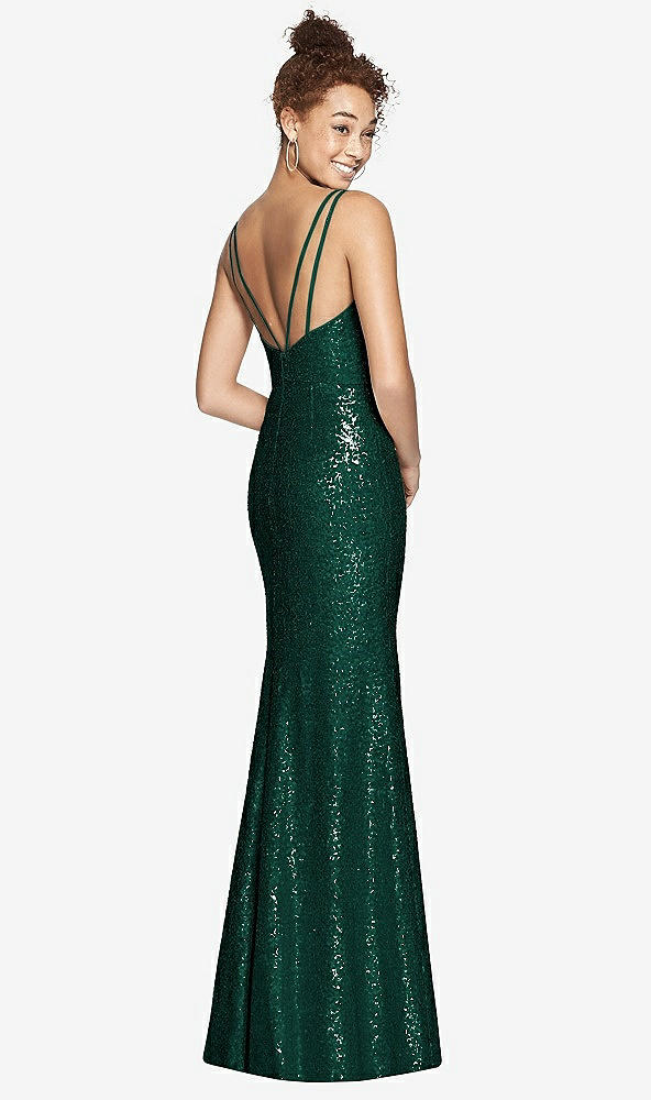 Back View - Hunter Green Dessy Bridesmaid Dress 3010