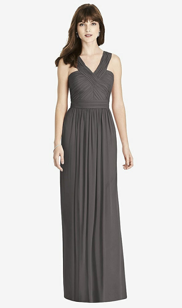 Front View - Caviar Gray After Six Bridesmaid Dress 6785