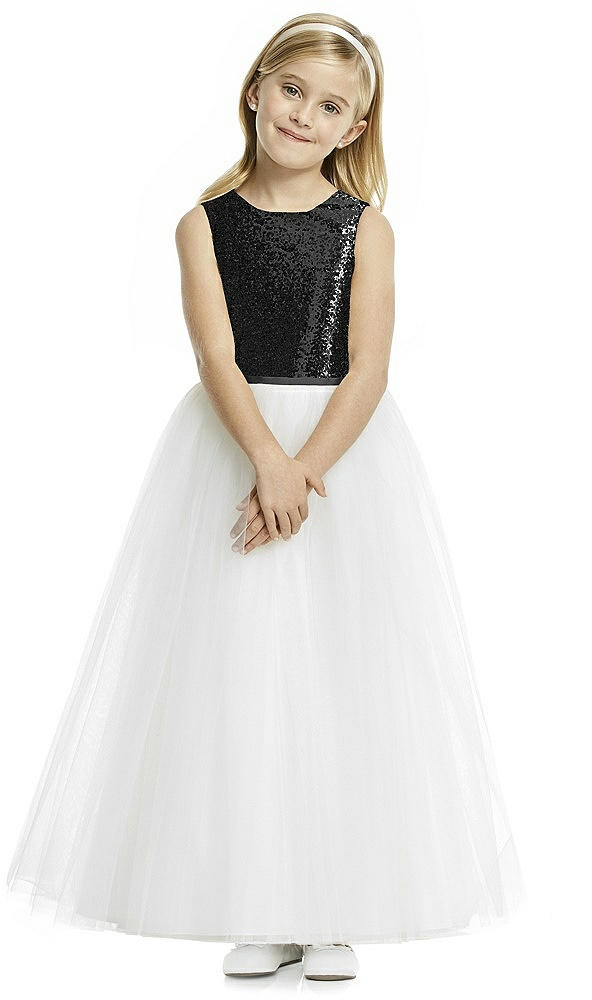 Front View - Black Flower Girl Dress FL4057