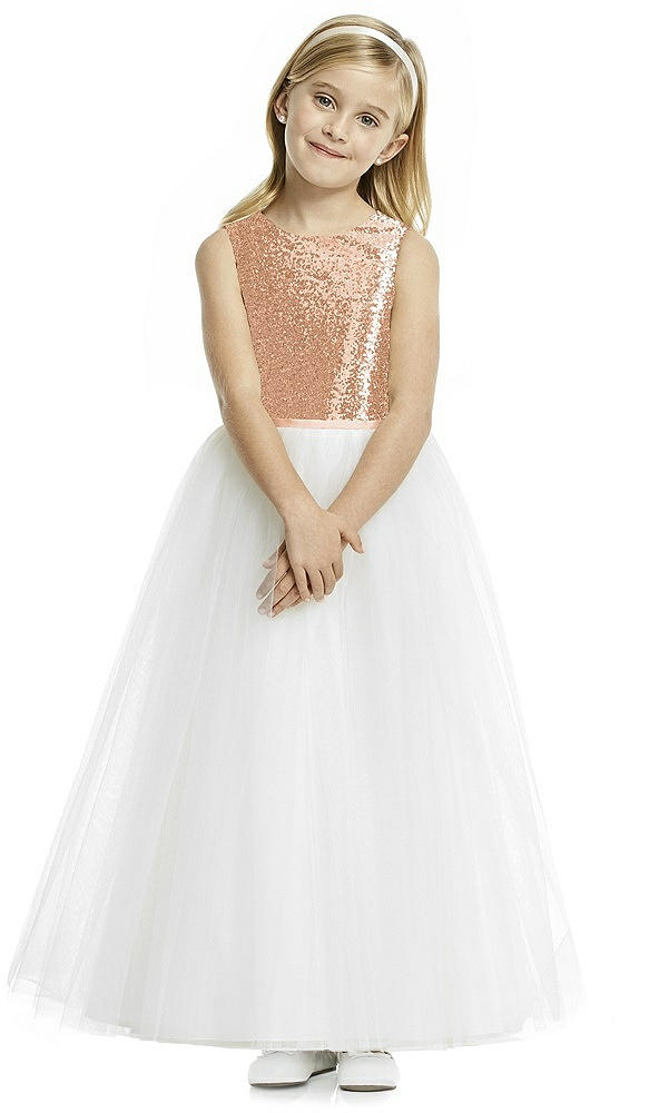 Front View - Copper Rose Flower Girl Dress FL4057